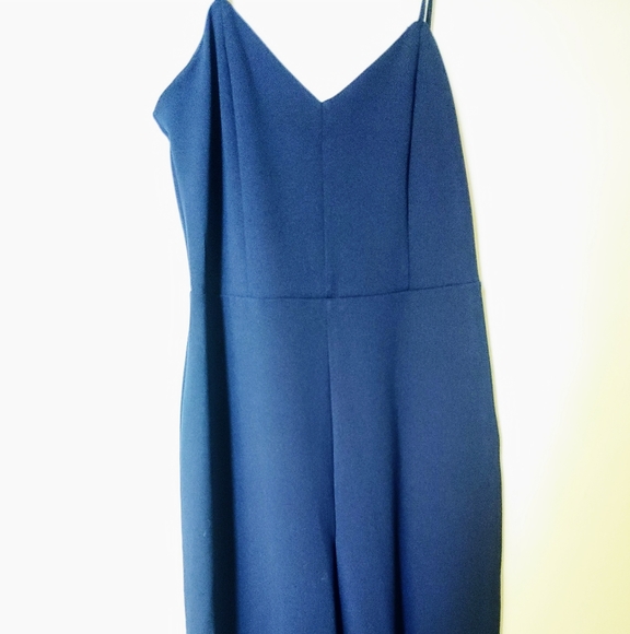 Leith | Blue Wide Leg Spaghetti Strap Romper - Picture 5 of 7